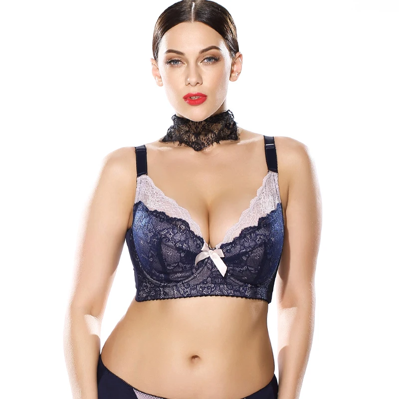 Women's Full Coverage Lightly Padded Underwire Balconette Lace Bra 34 36 38 40 42 44 46 B C D E F G H I J