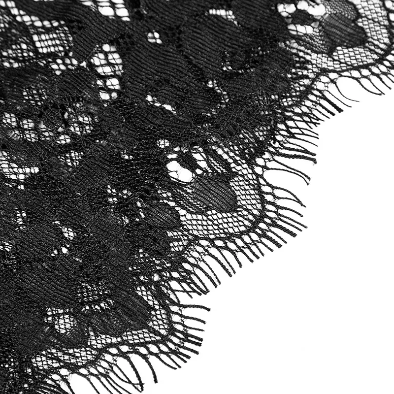 Черное пальто в стиле панк готический стиль с кружевной цветочной вышивкой