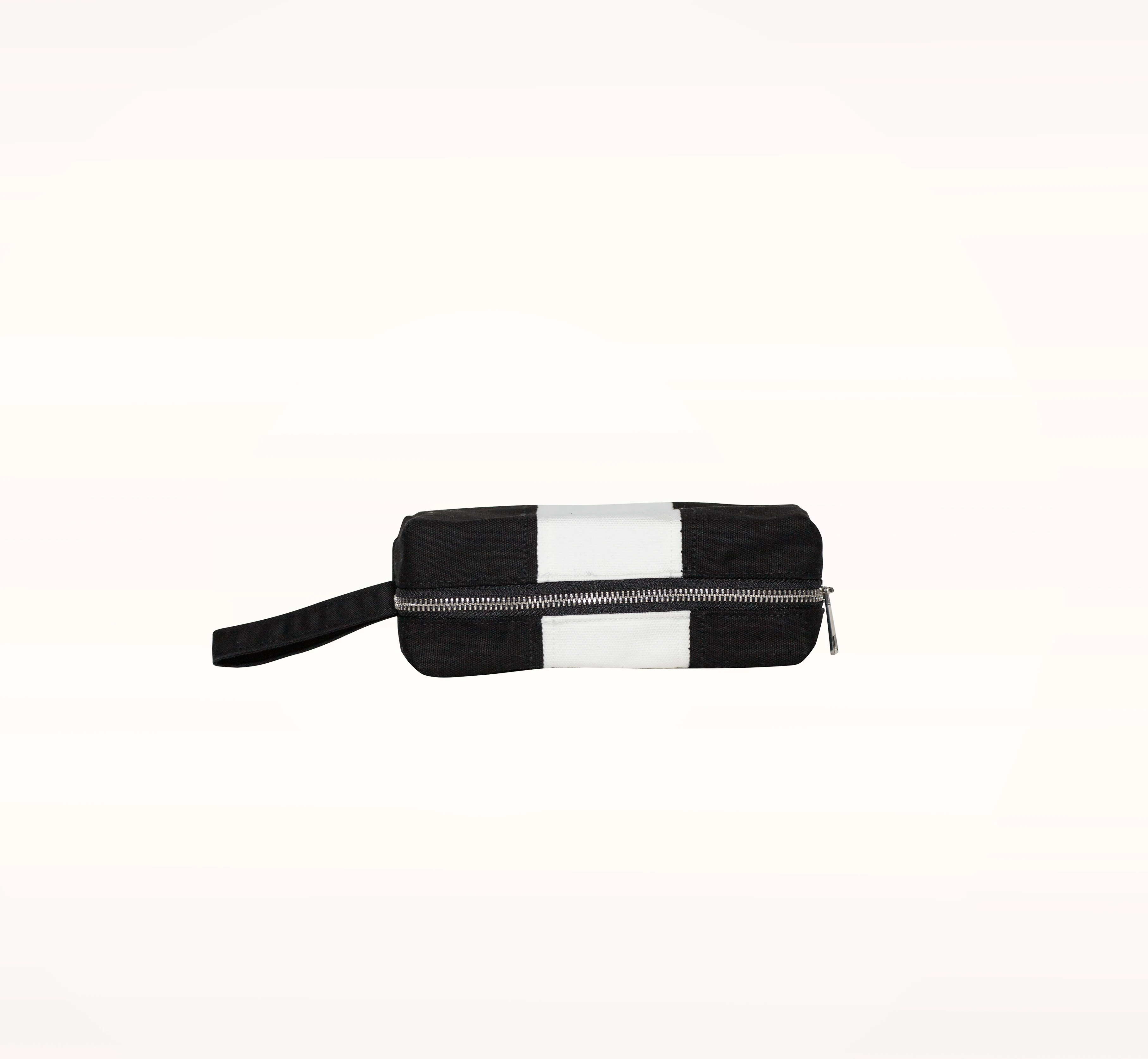 

The Small Travel White Makeup Bag for Women PortableToiletry Cotton Make Up Pouch with Handle Cosmetic Beauty Handbag By Zip