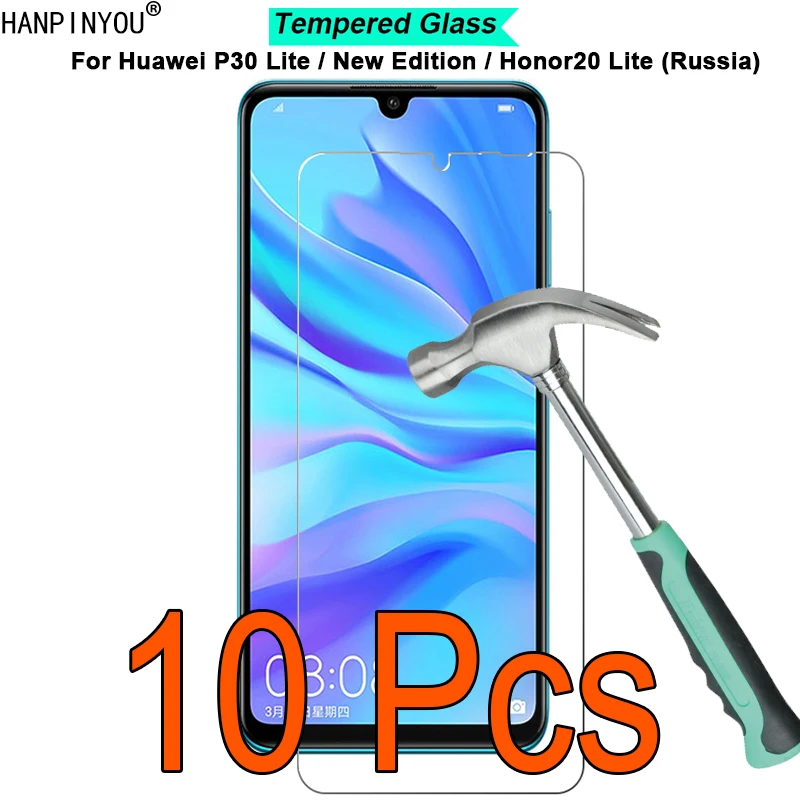 10 шт./лот для Huawei P30 Lite новое издание Honor 20 (RU) твердость 9H 2.5D закаленное стекло