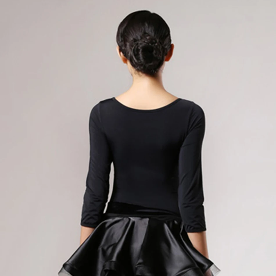 Женское танцевальное боди GB069 с круглым вырезом и длинным рукавом для
