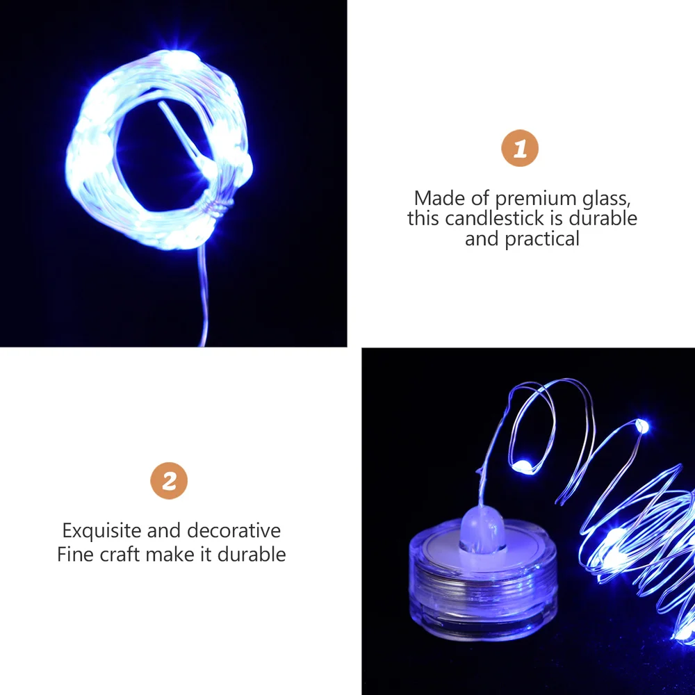 

6Pcs Submersible String Lights Copper Wire Diving Lamp LED Button Battery Light