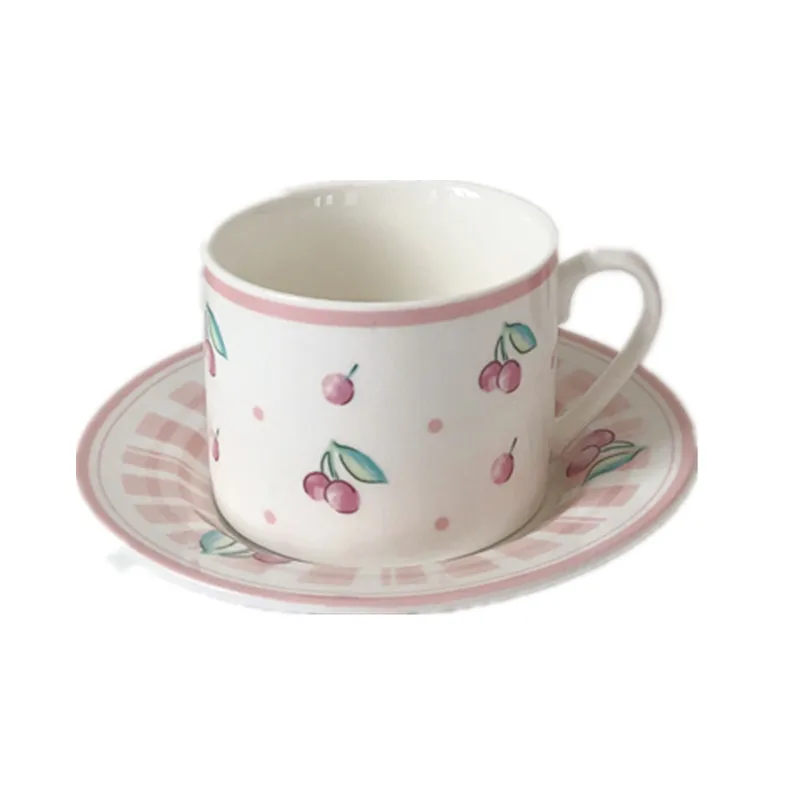 

French Vintage Coffee Cup Creative Ceramic Handmade Couple Cup Saucer Home Eco Friendly Koffie Kopjes Kitchen Dining Bar EF50CS