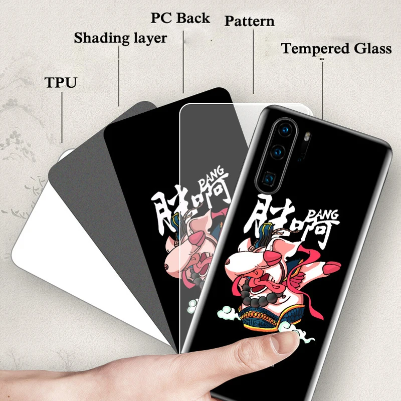 Case for Huawei P30 Pro Cover Curved Edge Bumper Tempered Glass Back Cases P 30 Coque Funda | Мобильные телефоны и