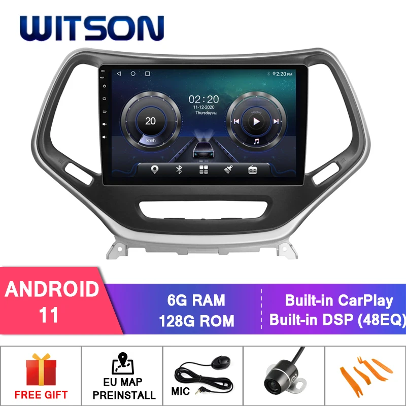 

Автомобильная DVD-система WITSON Android 11 для JEEEP CHEROKEE 2016, автомобильный мультимедийный плеер, стерео, автоаудио, GPS-навигация, DVD, видео, Carplay