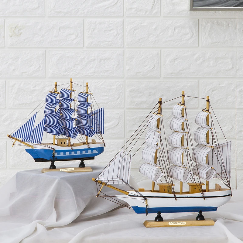 Фэншуй офис твердая древесина парусная лодка Модель Статуэтка для декора дома