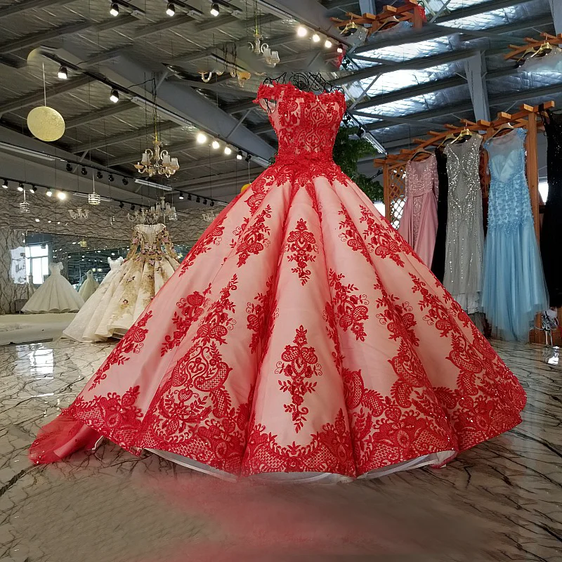 LS98410 2018 новых реальных фотографий показать плеча короткий рукав красный