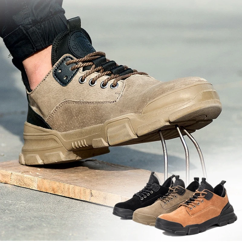 Размеры 36 48 Рабочая обувь из натуральной кожи со стальным носком мужские рабочие