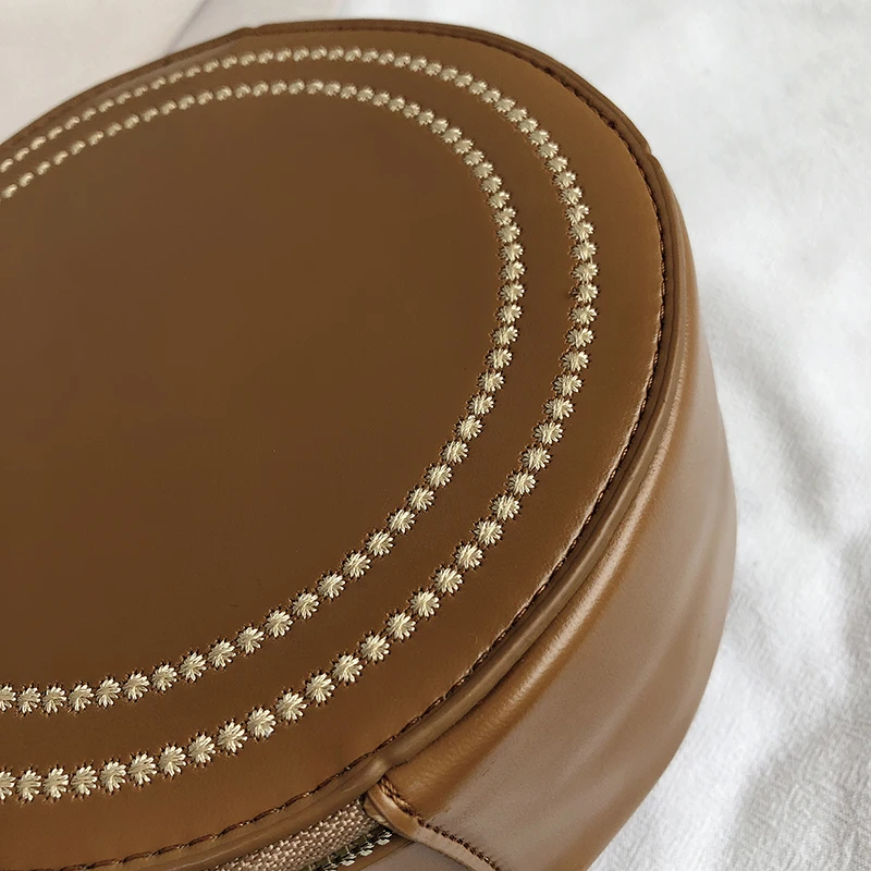Сумка женская маленькая круглая роскошный модный тоут из мягкой кожи с