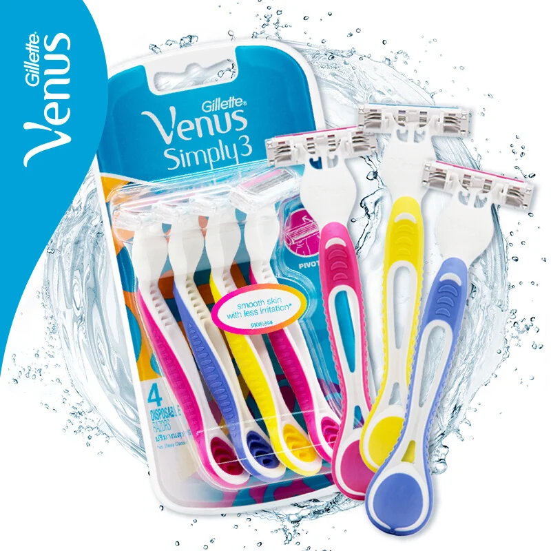 Gillette Venus женские бритвенные лезвия одноразовые смазочные полосы просто 3 Comfortglide