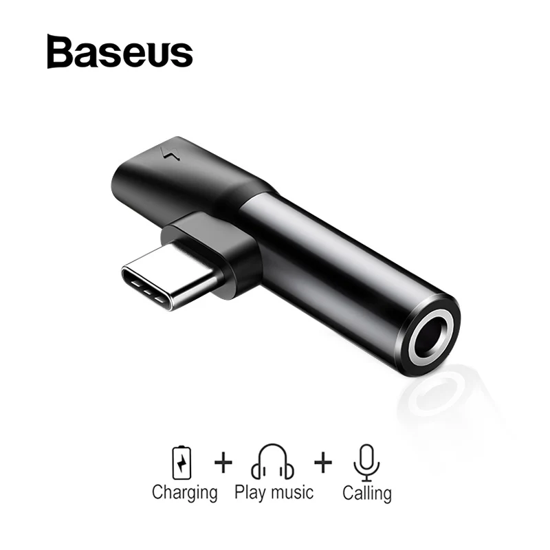 Baseus 2 в 1 usb type C конвертер на 3,5 мм Aux Jack адаптер USB C зарядный удлинитель для наушников адаптер для Xiaomi 8 huawei P20