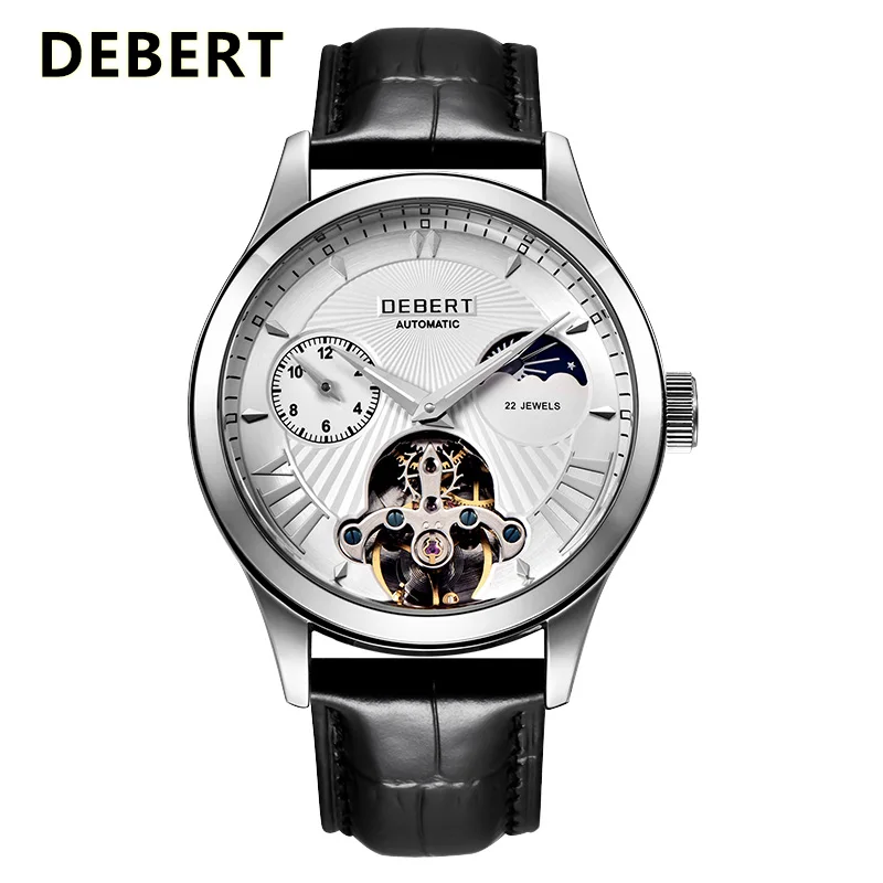 41 мм часы мужские Moon Phase автоматические механические s деловые наручные