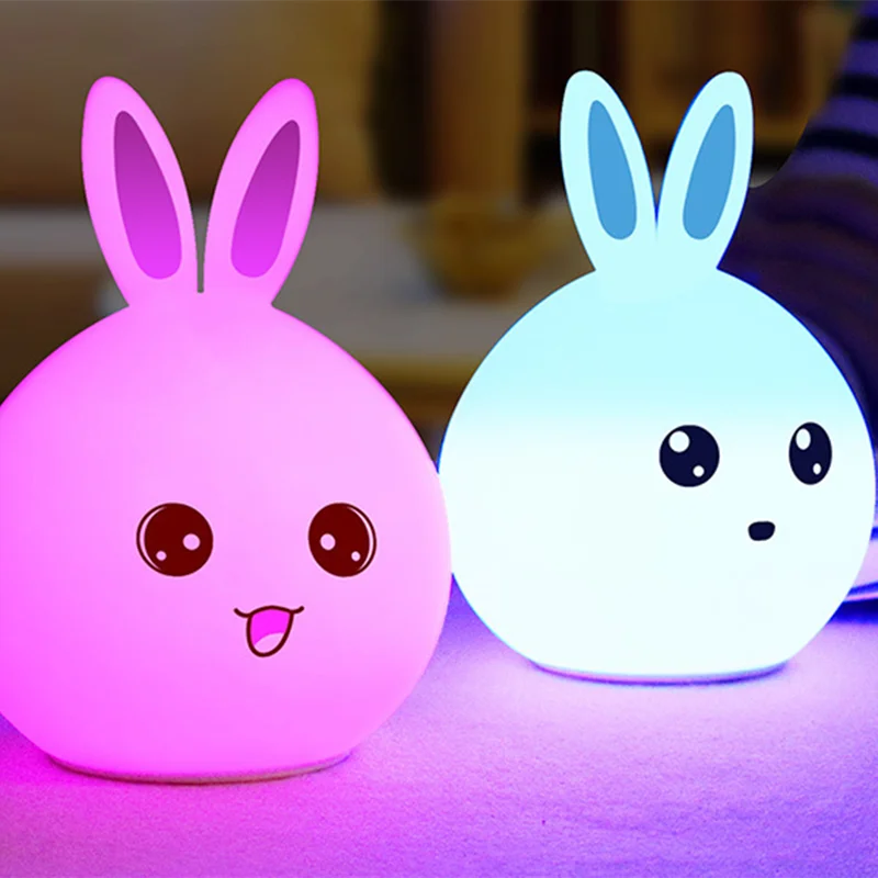 Милый светильник светодиодный ночной Светильник силиконовый сенсорный Сенсор 7