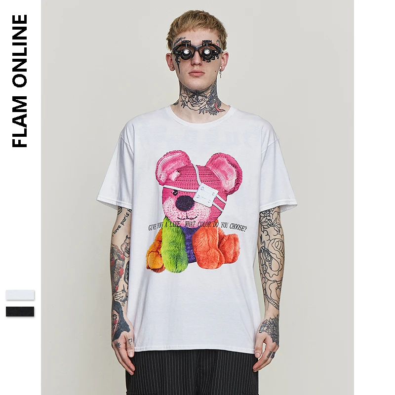 FLAM ONLINE 2019 летняя игрушка с принтом медведя футболки для супружеской пары летние