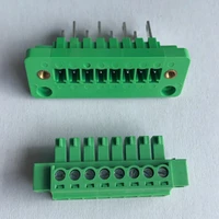 10sets 15edgwbkm 3 81mm through wall plug in terminal block with flanged fixed panel connector row line arc