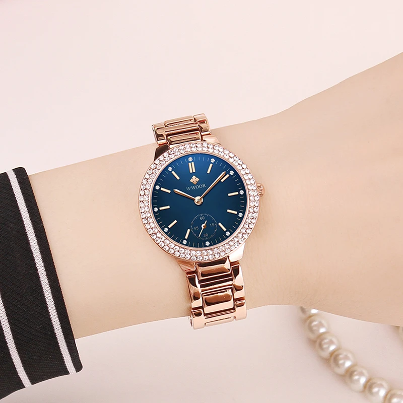 

Watches Woman 2021 Famous Brand Fashion Dress Diamond Female Watches Stainless Steel Women Watches Gold Montre Femme 2019