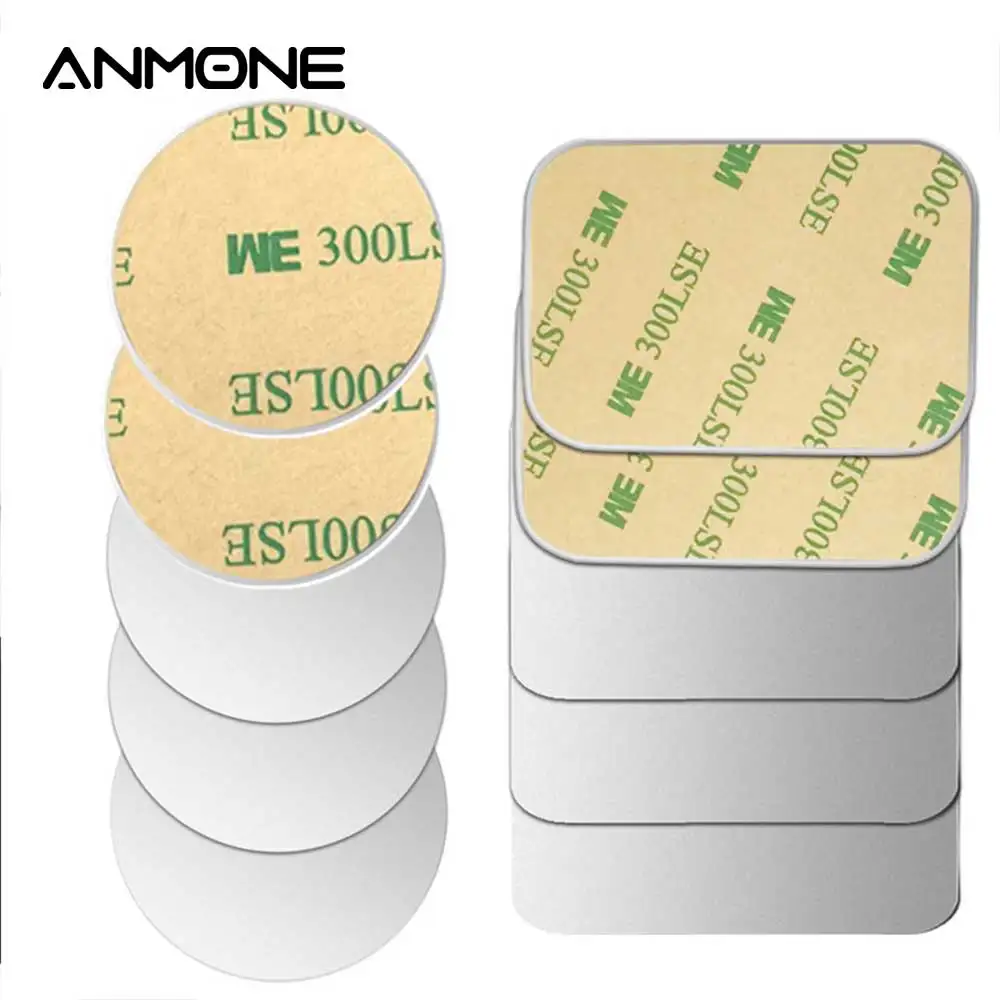 

ANMONE 5pcs/1pc Magnetic Holder Car Phone Holder Metal Plate Disk For iphone X Xiaomi iron Sheet Sticker Car Stand Mount 0.3mm