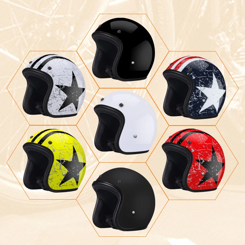 Мотоциклетный шлем BYE в стиле ретро для мужчин и женщин 3/4 дюйма полушлем с