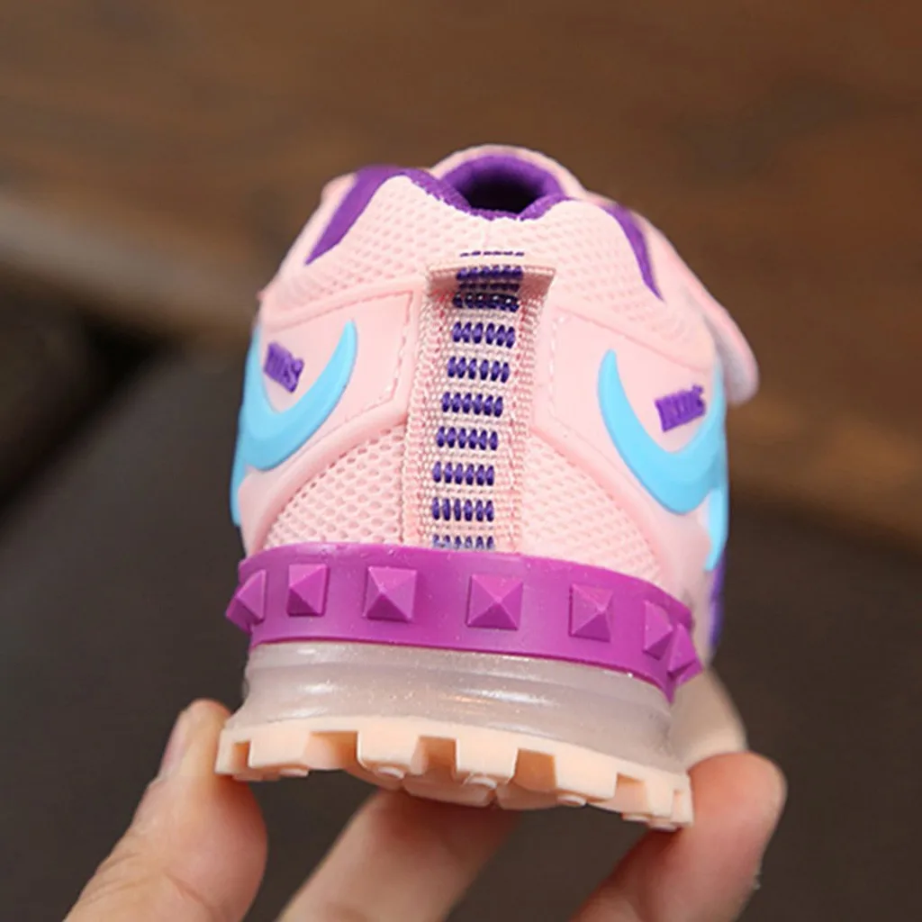 Детская обувь для девочек и мальчиков дышащие сетчатые спортивные кроссовки с