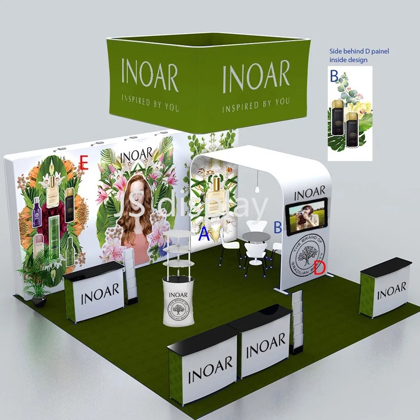 20 футовый портативный выставочный стенд из натянутой ткани выставочные наборы с