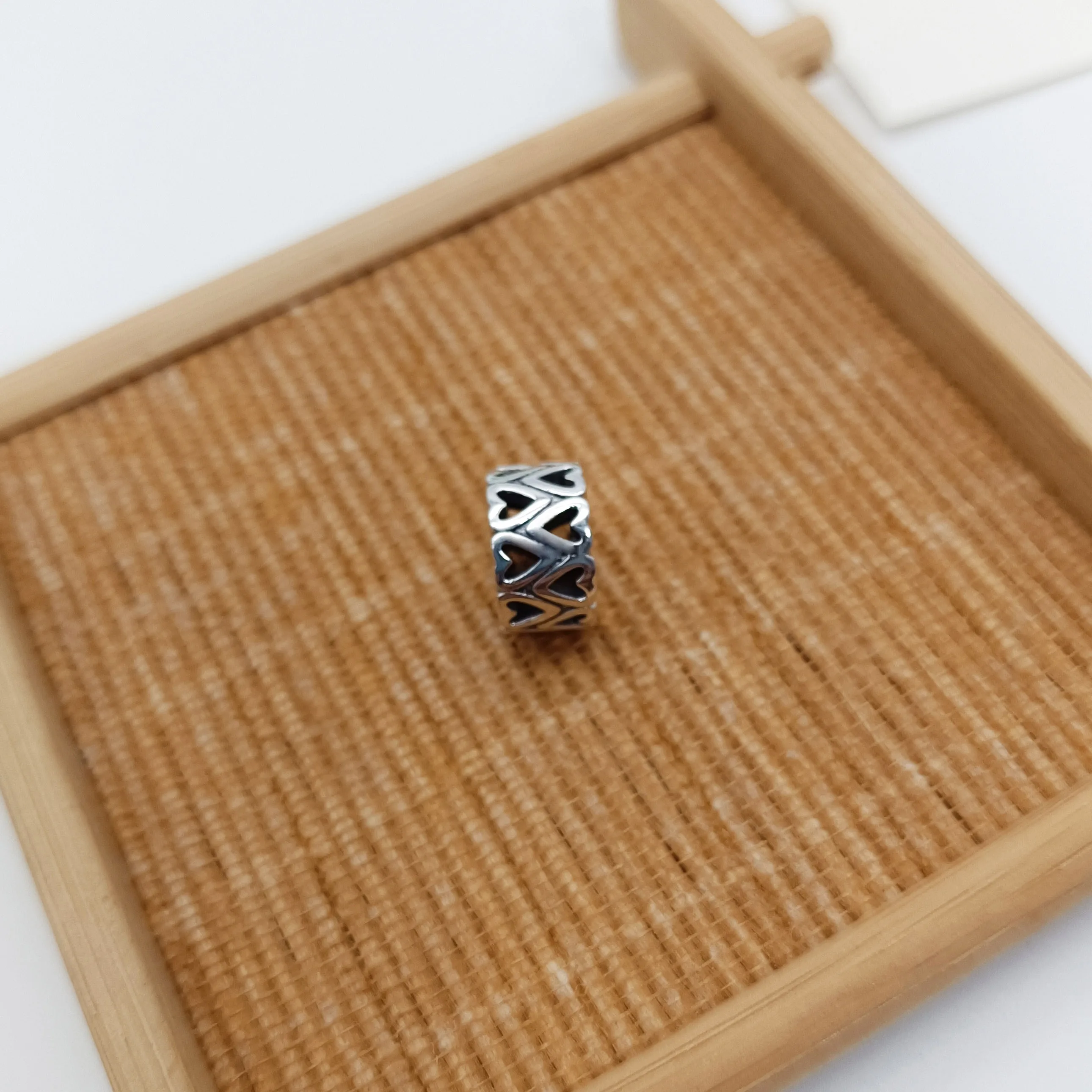 

925 Sterling Silver Hollow Hand-painted Love Charm