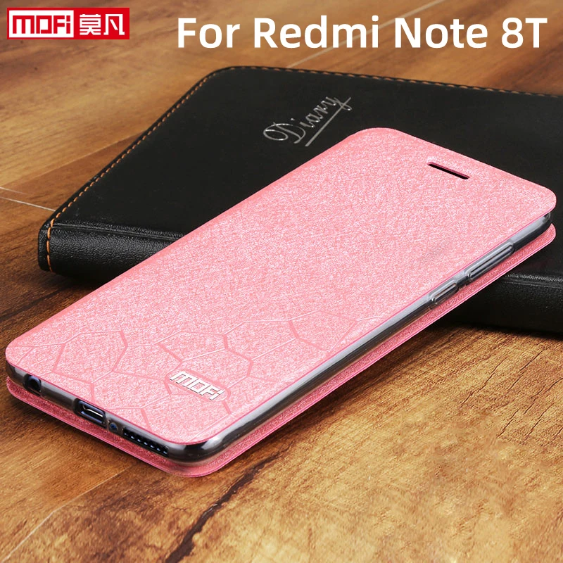 Чехол для xiaomi redmi note 8 t, чехол 8 t, кожаный чехол mofi redmi note 8 T, чехол для redmi note 8 t, силиконовый чехол с подставкой для мужчин