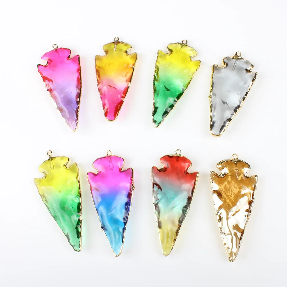 2019 новые модные Натуральные полудрагоценные подвески цветные треугольные