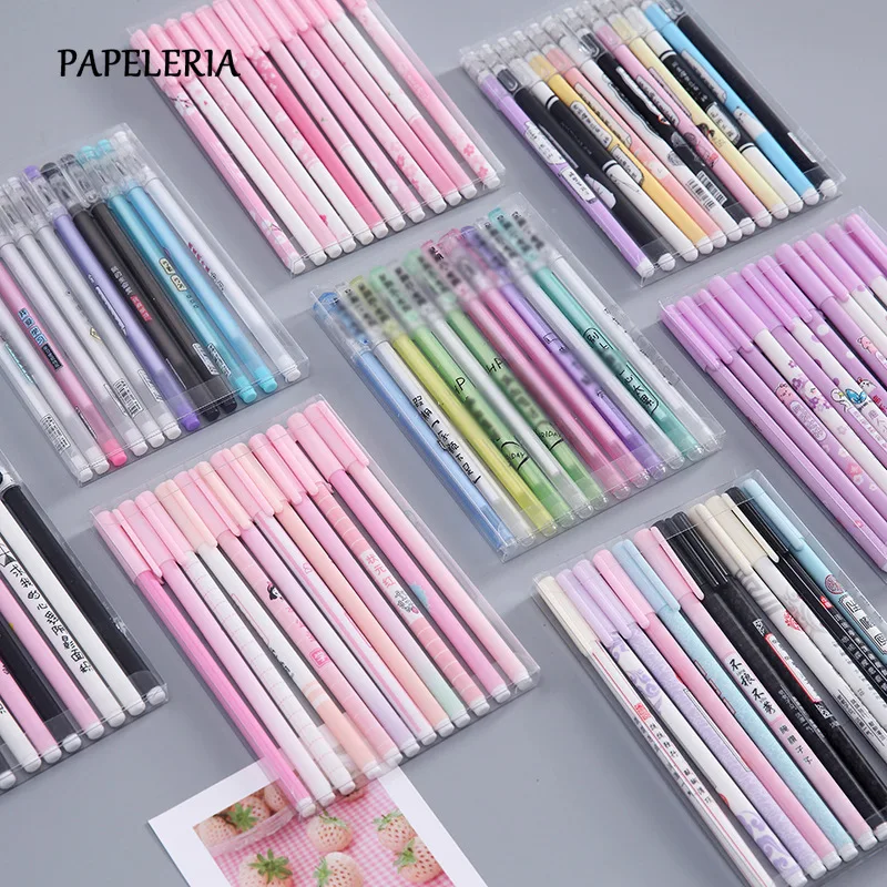 12 шт./компл. kawaii Pen 0 5 мм созвездия Гелевые Ручки Симпатичные Звезды Вселенная