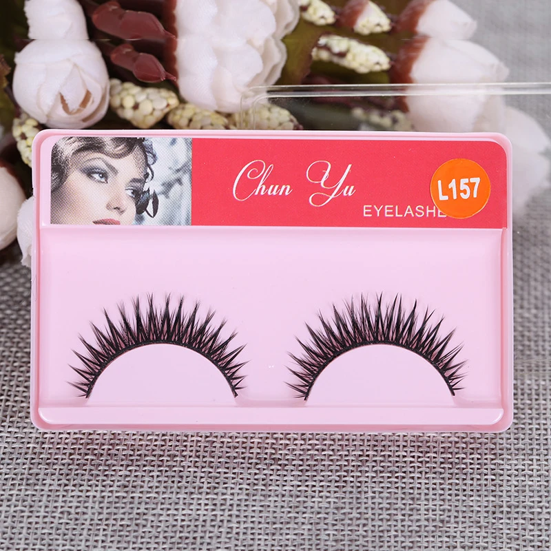 

Black Handmade Fibers Reusable Dramatic Volume False Eyelashes Extension Soft Wispy Multi-style Choose Natural Fake Eyelashes