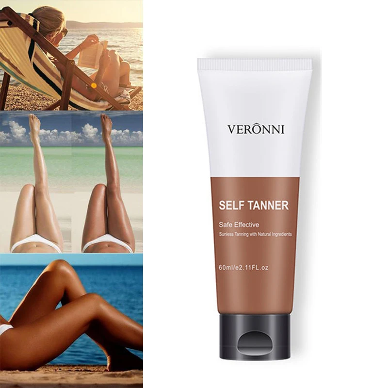 

VERONNI Shine Brown Premium Tanning Cream Bronzer Makeup Self Tannner Foundation Safe Effective Sunless Natural Enhance Lotion