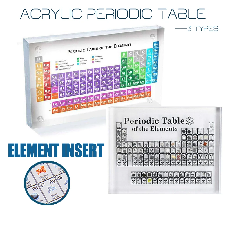 Acrylic Chemical Elements Desk Display Periodic Table Decor Elements Framed Ornaments Students Teachers Gift Art Craft