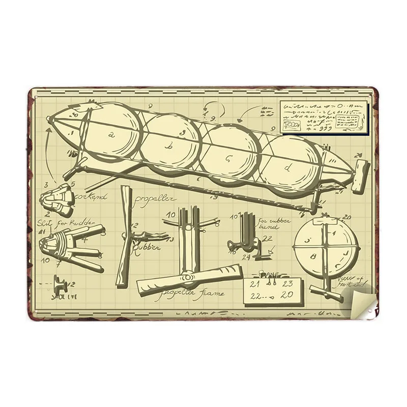 Американский Классический самолёт истребитель металлические знаки настенная