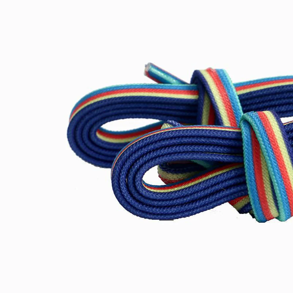 

1pair Polyester Shoe Lace Creative Rainbow Flat Elastic Shoelace Men Women Shoelaces Sneaker Sport Laces 100cm/120cm/140cm/160cm