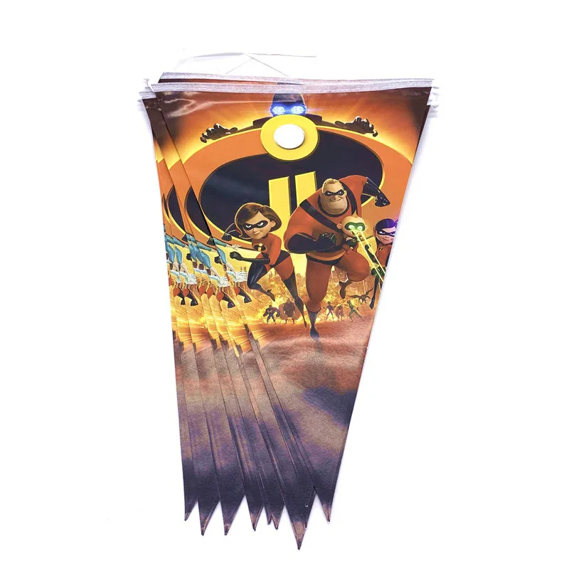 

80Pcs/Lot The Incredibles Theme Children Birthday Party Cups Plates Flags Napkin Wedding Family Party Hanging Banner Decoration