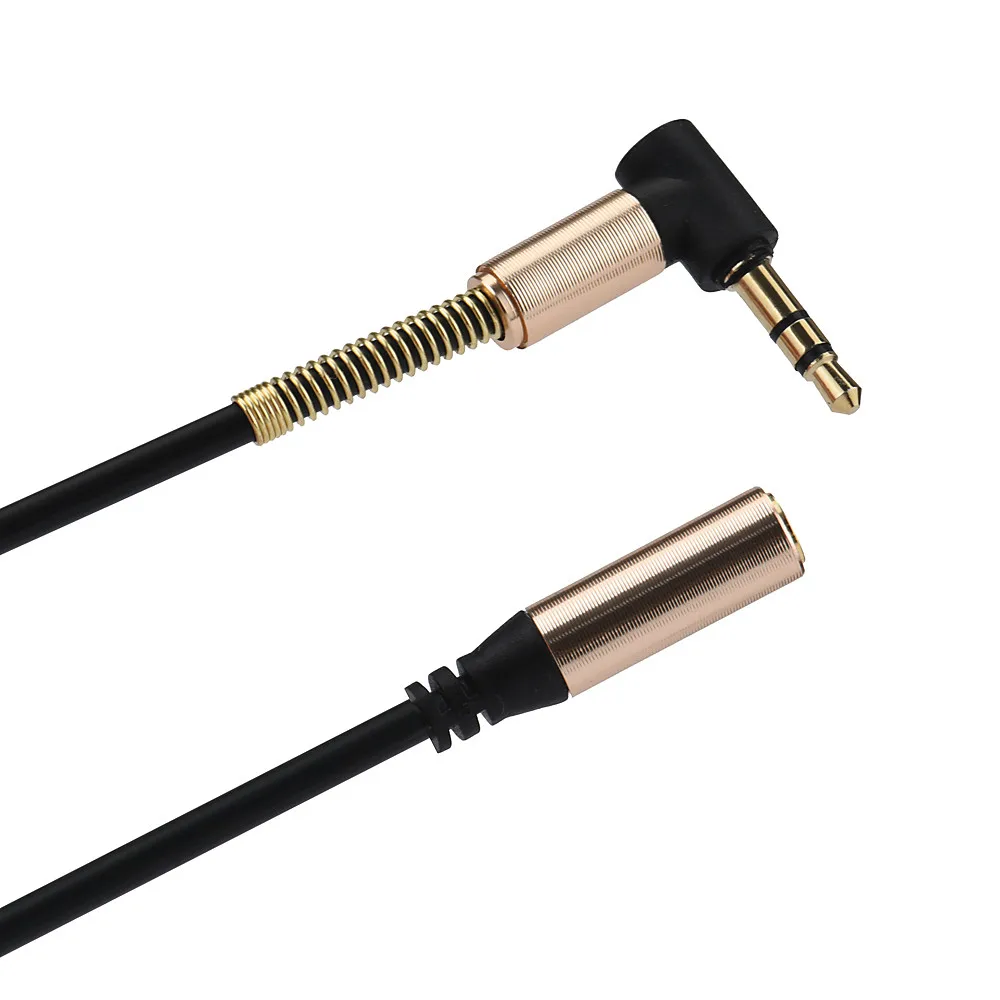 

3.5mm Jack Elbow Male To Male Stereo Headphone Car Aux Audio Extension Cable