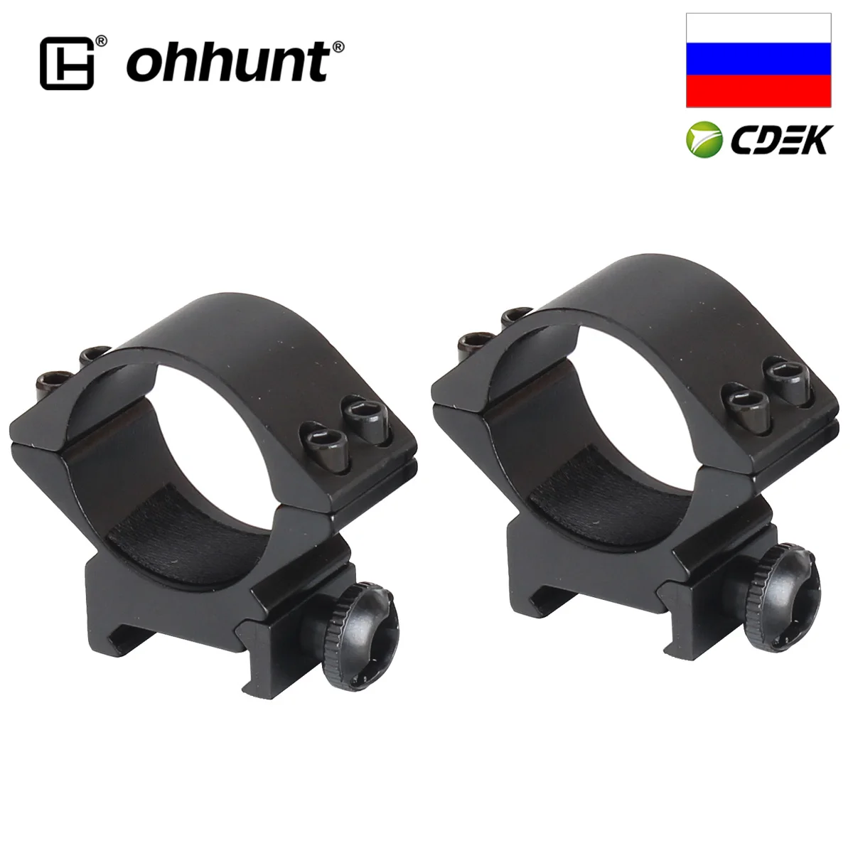 ohhunt 30mm Low Profile Picatinny Weaver Rifle Scope 20mm Mount Rings Hunting Tactical Riflescopes Accessories | Спорт и развлечения