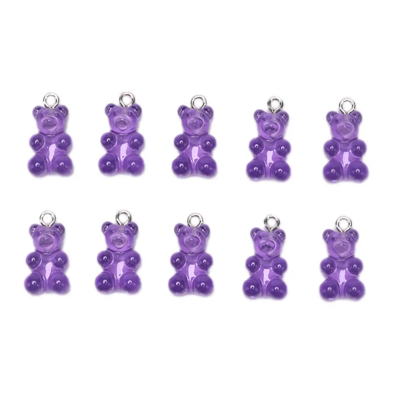 3 10 шт., хит, новинка, модные милые шармы Gummy Bear, плоская задняя часть, Полимерные Подвески, ожерелье, подвеска, серьги, подвески для украшения своими руками 1*1,7 см - Цвет: 3
