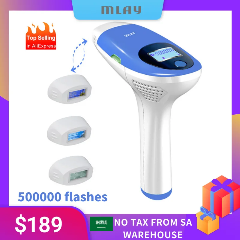 

Mlay IPL Hair removal Epilator a Laser Permanent Hair Removal Machine Face Body 3IN1 Electric depilador a laser 500000 Flashes