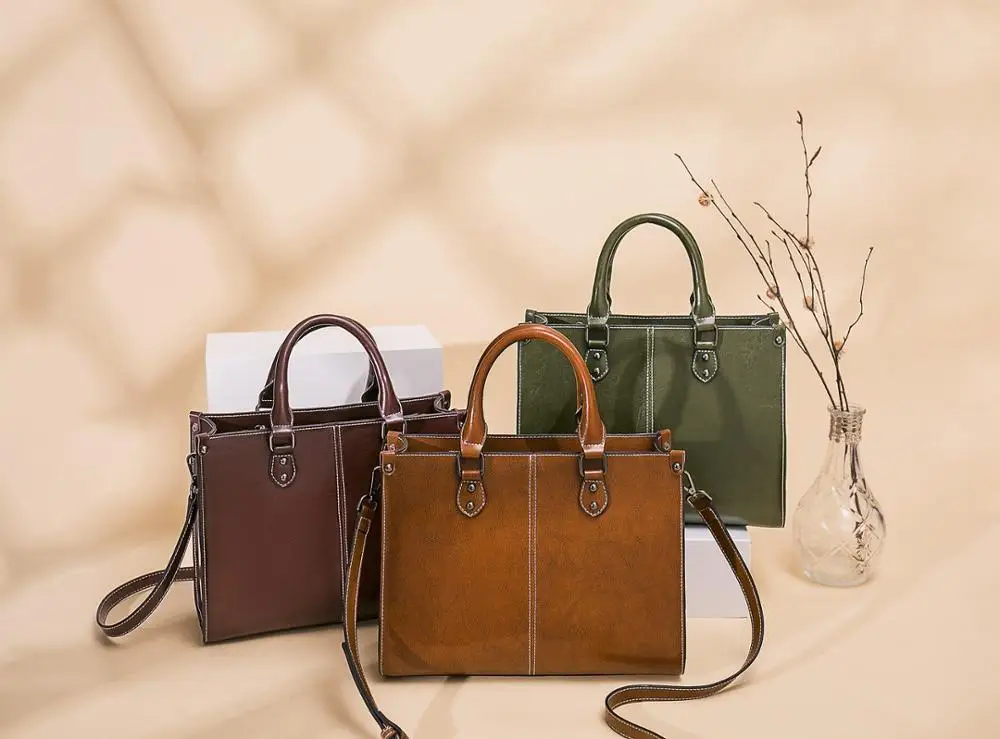 Сумка на плечо женская из воловьей кожи модный саквояж в стиле ретро