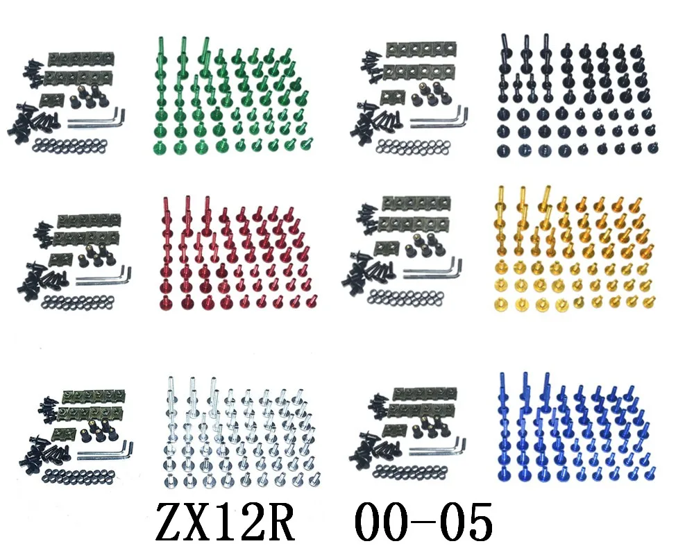 Мотоцикл Полный Обтекатель Болты комплект кузов Шурупы Для Fit KAWASAKI ZX12R 2000
