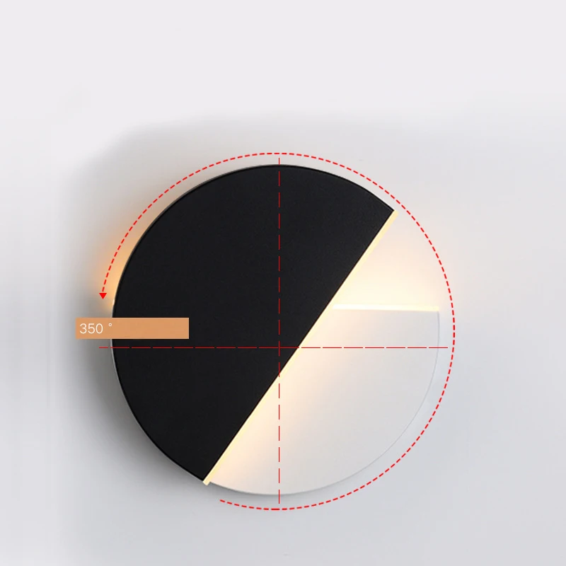 Скандинавский круглый вращающийся настенный светильник для гостиной