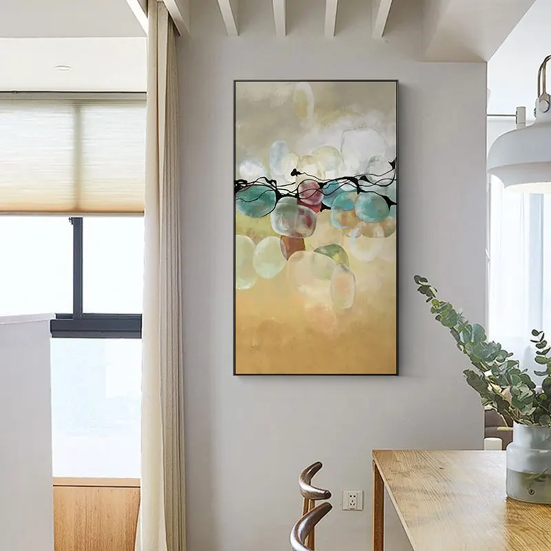 Абстрактный желтый и синий современный холст картина печатный плакат уникальный