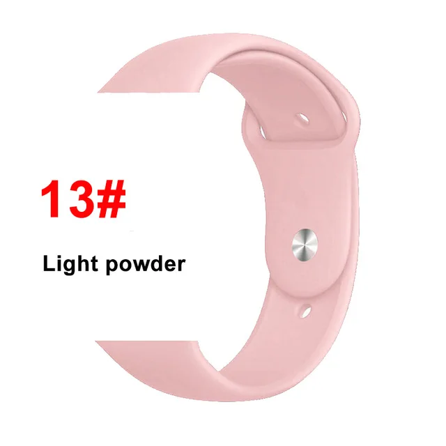 Спортивный мягкий силиконовый ремешок для Apple Watch, ремешок 44 мм, 40 мм, серия 5, 4, браслет для часов iWatch, ремешок 38 мм, 42 мм, 3, 2, 1, аксессуары - Цвет ремешка: 13 Light Powder