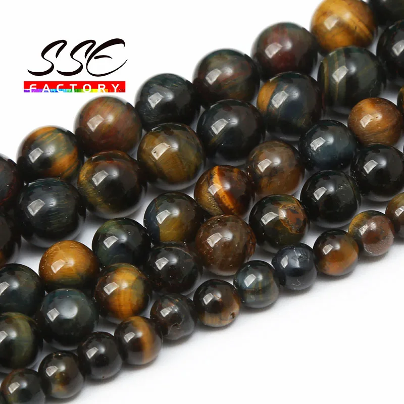 

AAA+ Natural Yellow Blue Tiger Eye Stone Beads For Jewelry Making Round Loose Beads DIY Bracelet Accessories 15'' 6 8 10 12 14mm