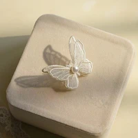 trendy temperament elegant japanese sweet and lovely pearl lace butterfly earrings for women elves design unique girly gifts