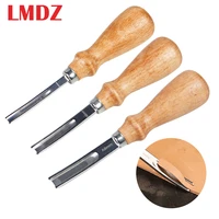 lmdz 1pc 468mm leather craft edge trimming tools wide shovel blade drumming wood handle cutting edge skiving craft supplies