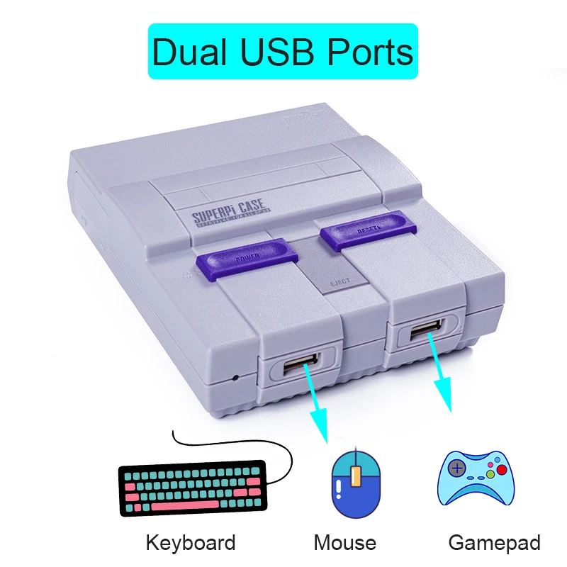 Verkaufen Retroflag TV Video Spielkonsolen SUPERPi CASE-U Mit Recalbox System Raspberry Pi 3B Retro Game Player Bulit-in 10000 + Spiele