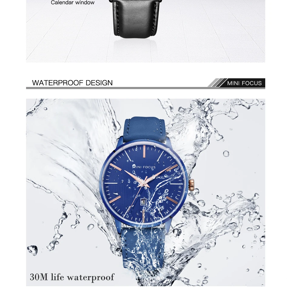 Мини-фокус модные Reloj кожаные кварцевые часы повседневные мужские s часы люксовый бренд минималистичный серебряный корпус мужские Дата водонепроницаемые часы
