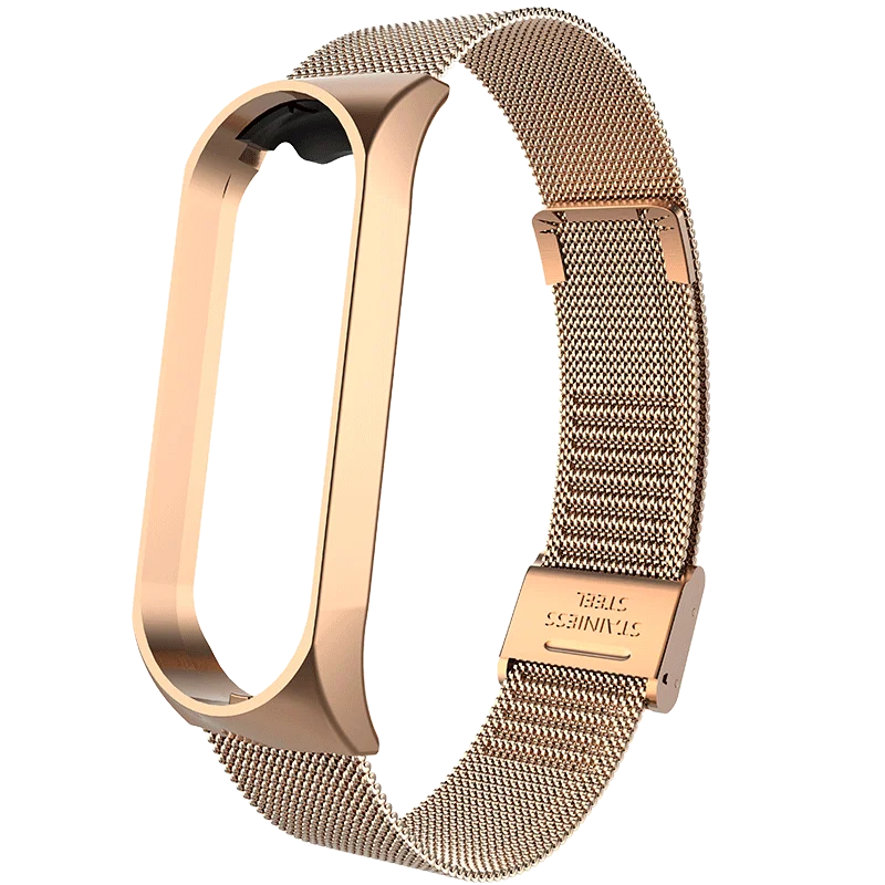 Gold Пряжка металлический ремешок браслет для Xiaomi mi 4/3 ремешок для mi Band 4/3 ремешок из нержавеющей стали mi Band 4/3 наручный ремень - Цвет: Gold