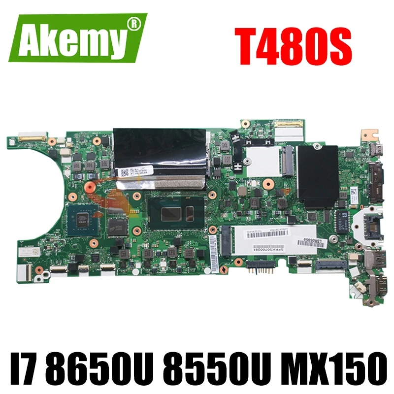 

For Lenovo Thinkpad T480S laptop motherboard NM-B471 with CPU i7 8650U 8550U MX150 GPU 8GB-RAM tested 100% working Mainboard